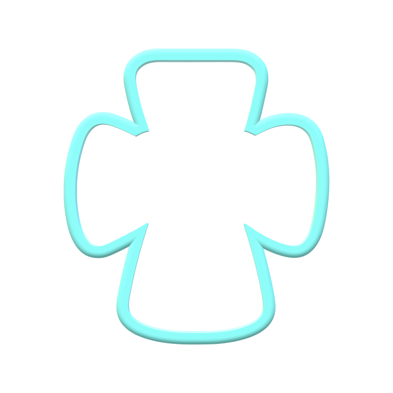 Chubby Heart Cross Cookie Cutters | Standard & Imprint Cutters Included | STL Files