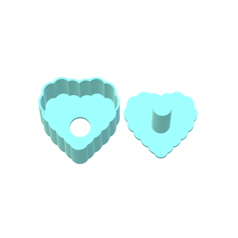 Valentines Scalloped Heart Cake Pop Mold | Digital Download STL File