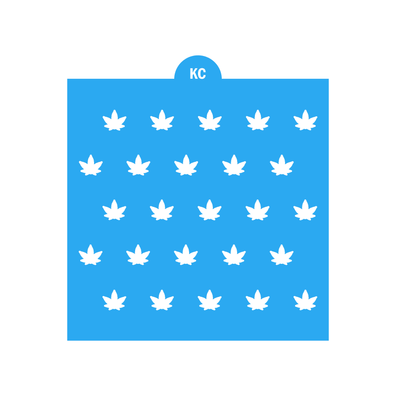 Bud Leaf Sprinkles Stencil | 3D Printed, Cookie, Cake, & Cupcake, Decorating Stencils