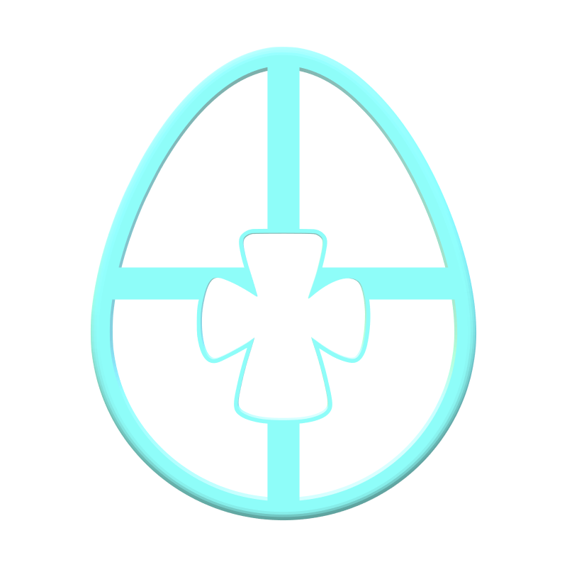 EGG with Cross Cutout Cookie Cutter | STL File