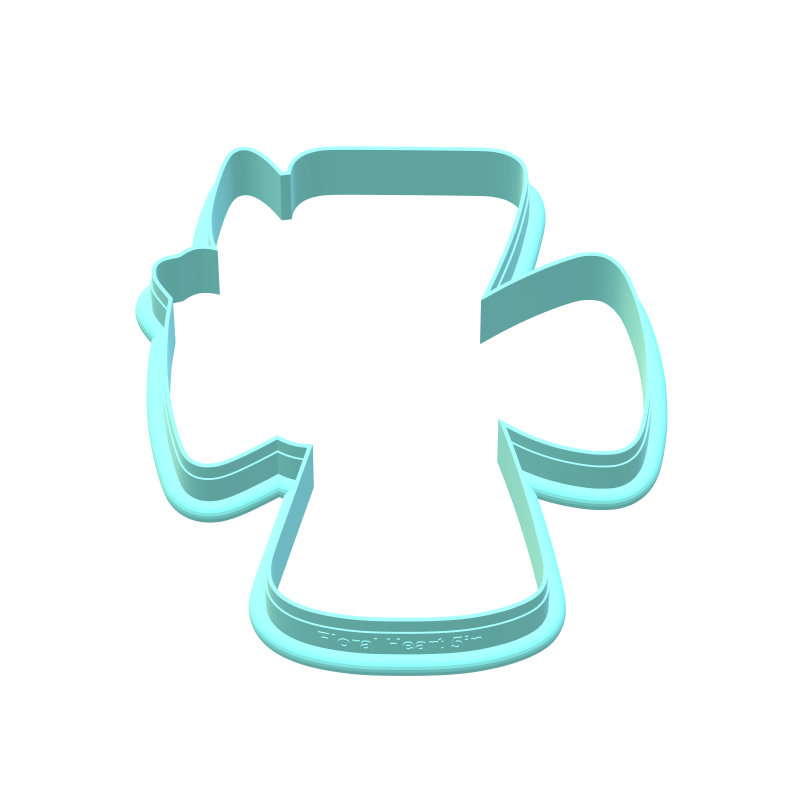 Floral Heart Cross Cookie Cutters | STL Files