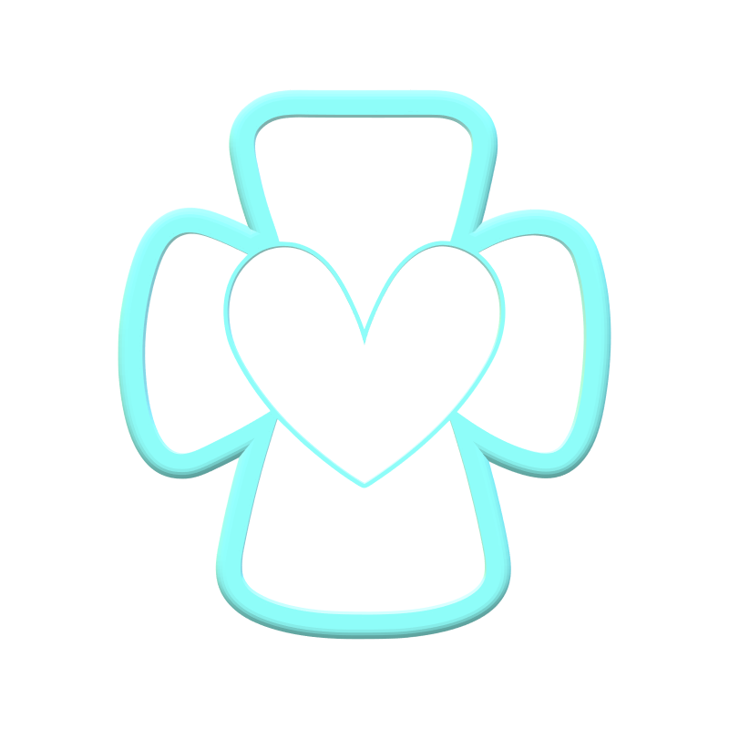 Chubby Heart Cross Cookie Cutters | Standard & Imprint Cutters Included | STL Files