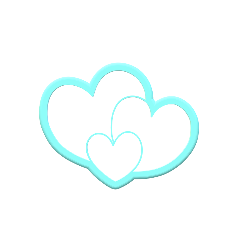 3-Hearts Cookie Cutters | With Imprint Cutter Option