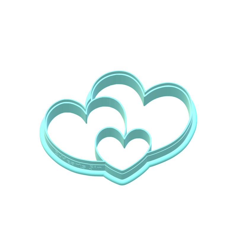 3-Hearts Cookie Cutters | With Imprint Cutter Option
