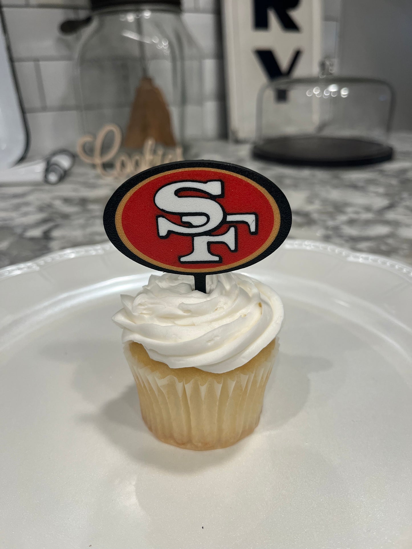 SF Football Cupcake Toppers