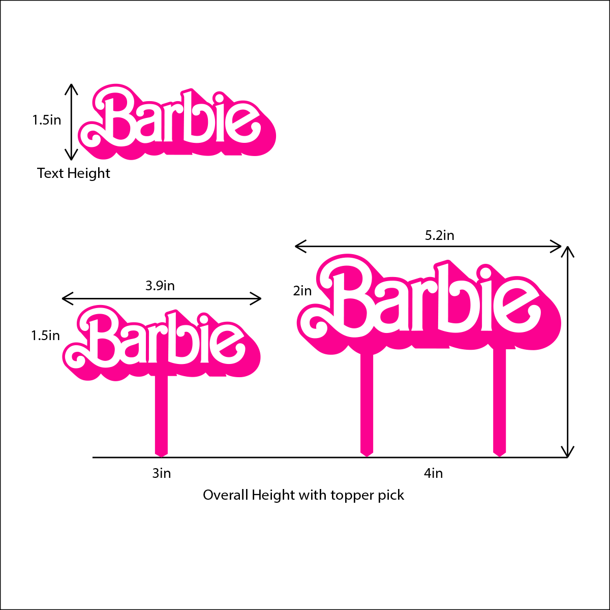 Doll Text Cupcake & Cake Toppers