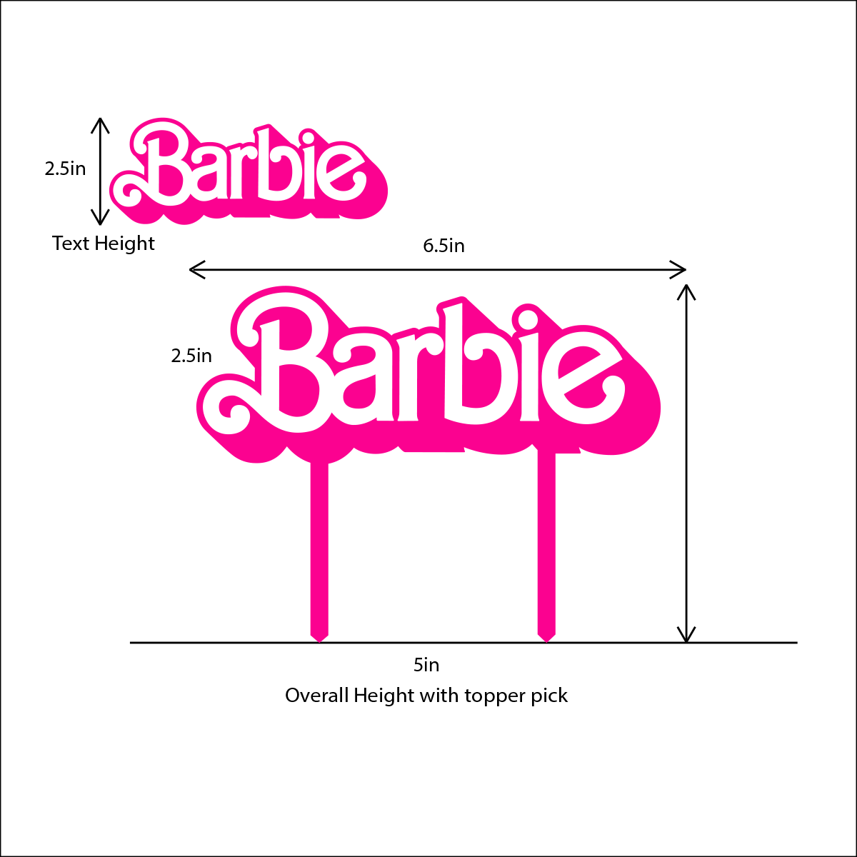 Doll Text Cupcake & Cake Toppers