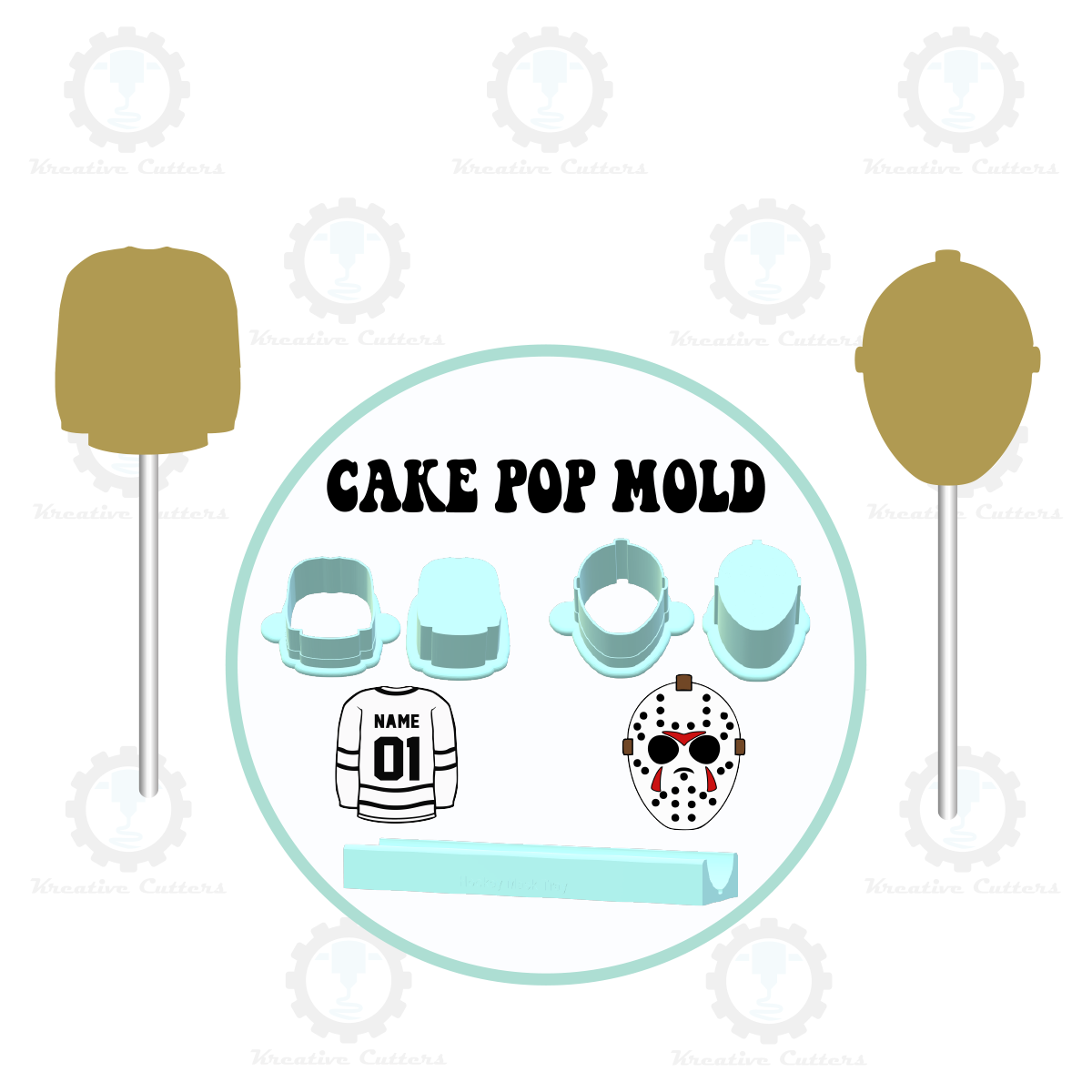 Hockey Cake Pop Molds |Jersey 2in x 1.7in / Mask 2.1in x 1.6in