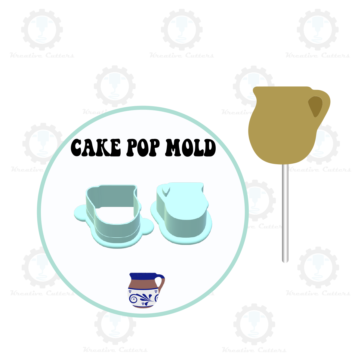 Mexican Tazas Mug Cake Pop Mold with Embosser | Deluxe Cutter and Popper