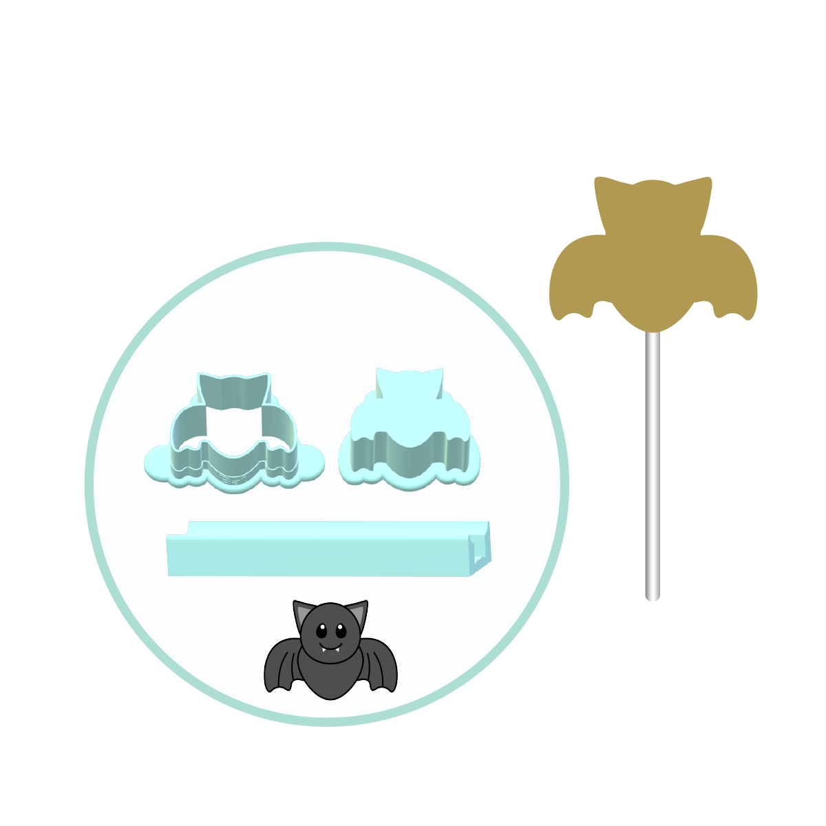 Bat Cake Pop Mold | Deluxe Cutter, Popper, and Tray Option