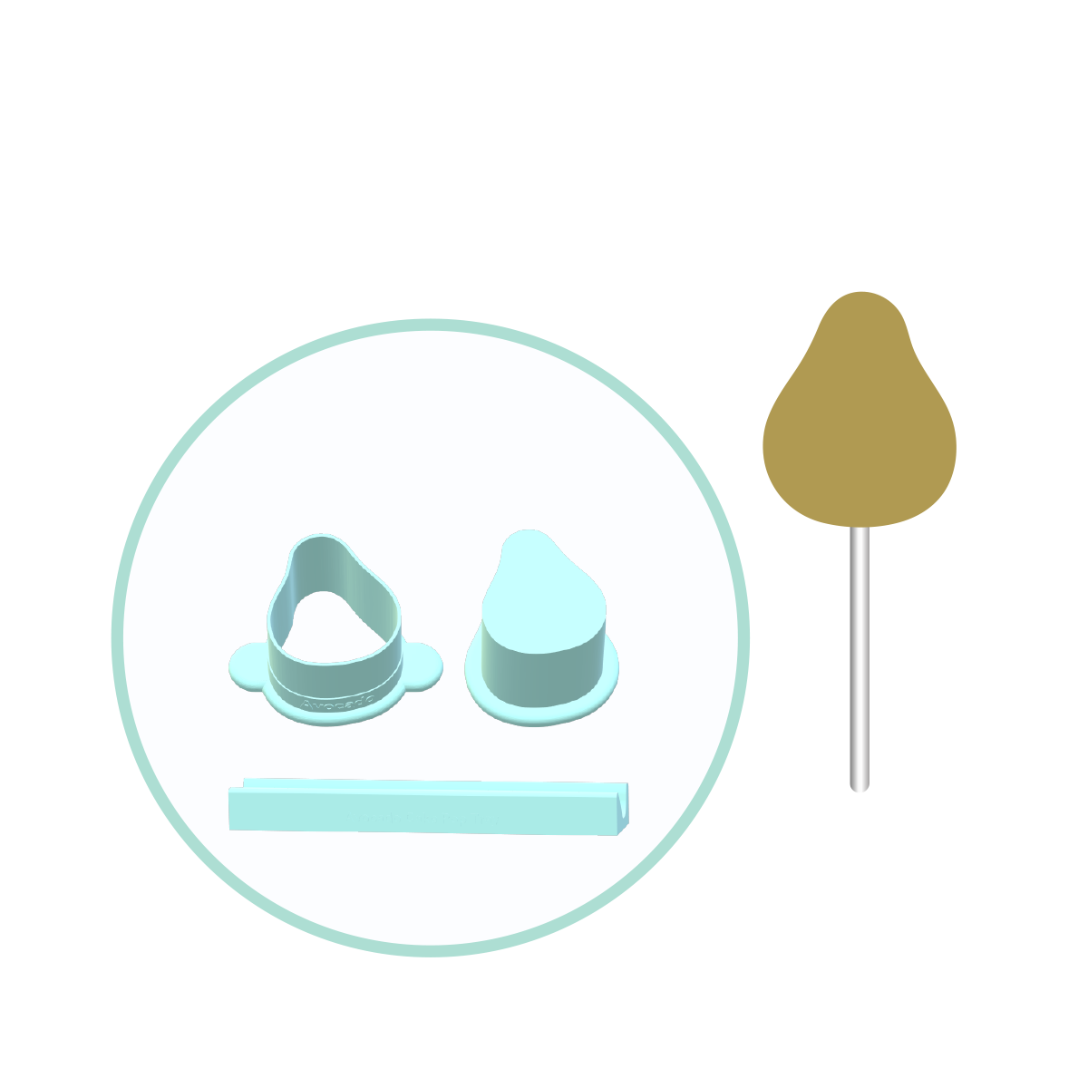 Avocado Cake Pop Mold | Deluxe Cutter, Popper, and Tray Option