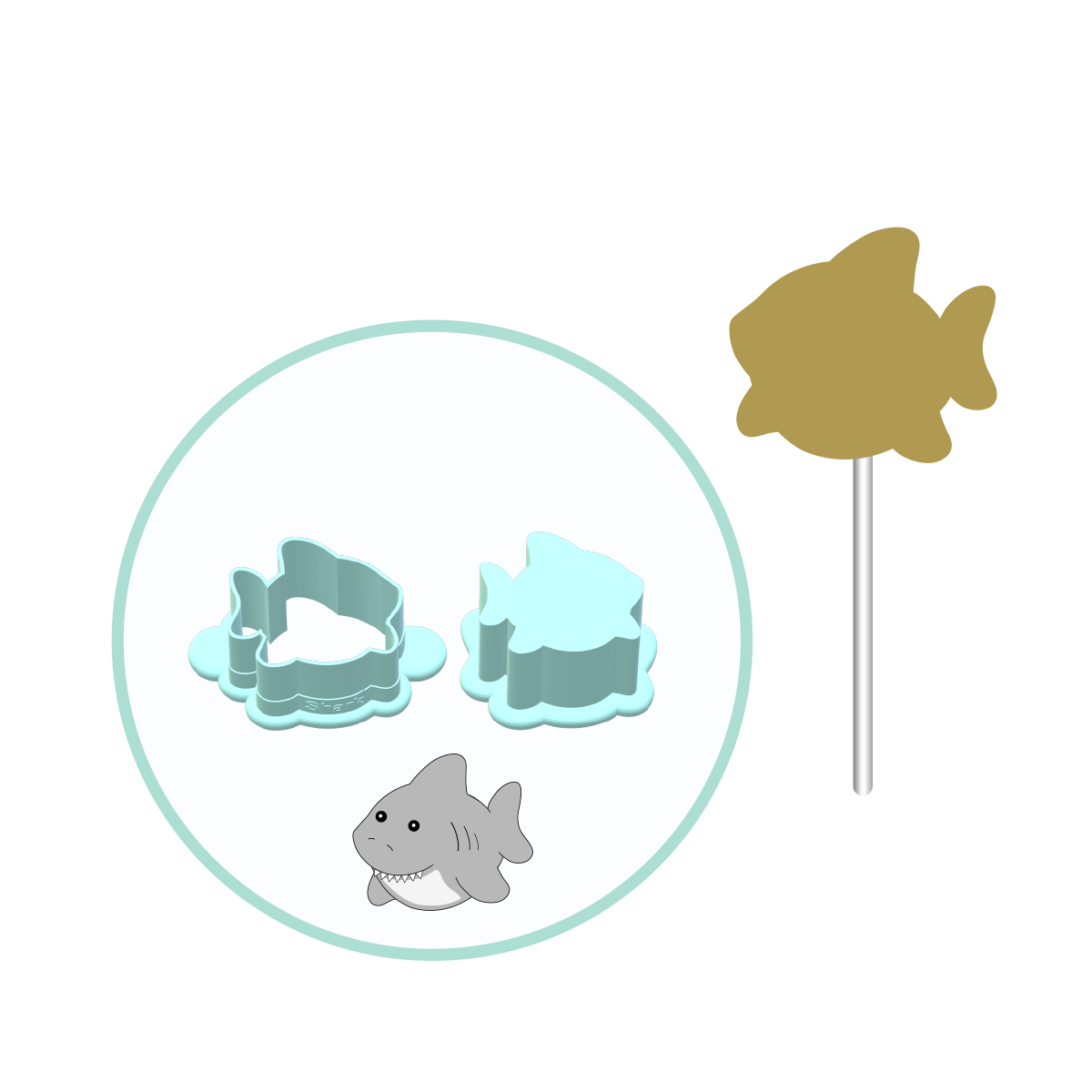 Shark Cake Pop Mold| Deluxe Cutter, Popper