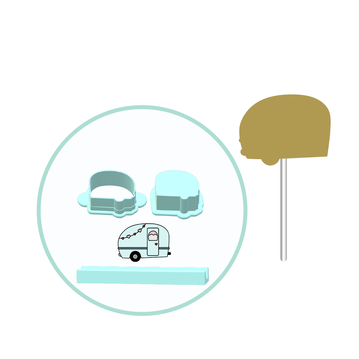 Camping Trailer Cake Pop Mold | Deluxe Cutter, Popper, and Tray Option