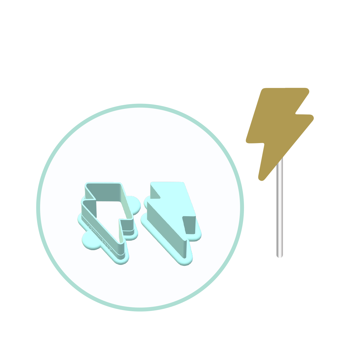 Lightning Bolt Cake Pop Mold | Deluxe Cutter, Popper