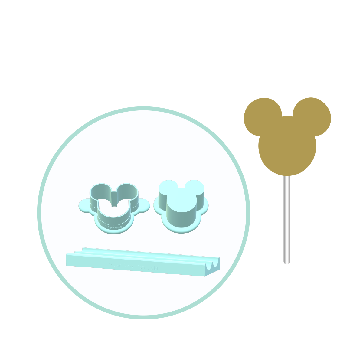 Mouse Cake Pop Mold | Deluxe Cutter, Popper, and Tray Option