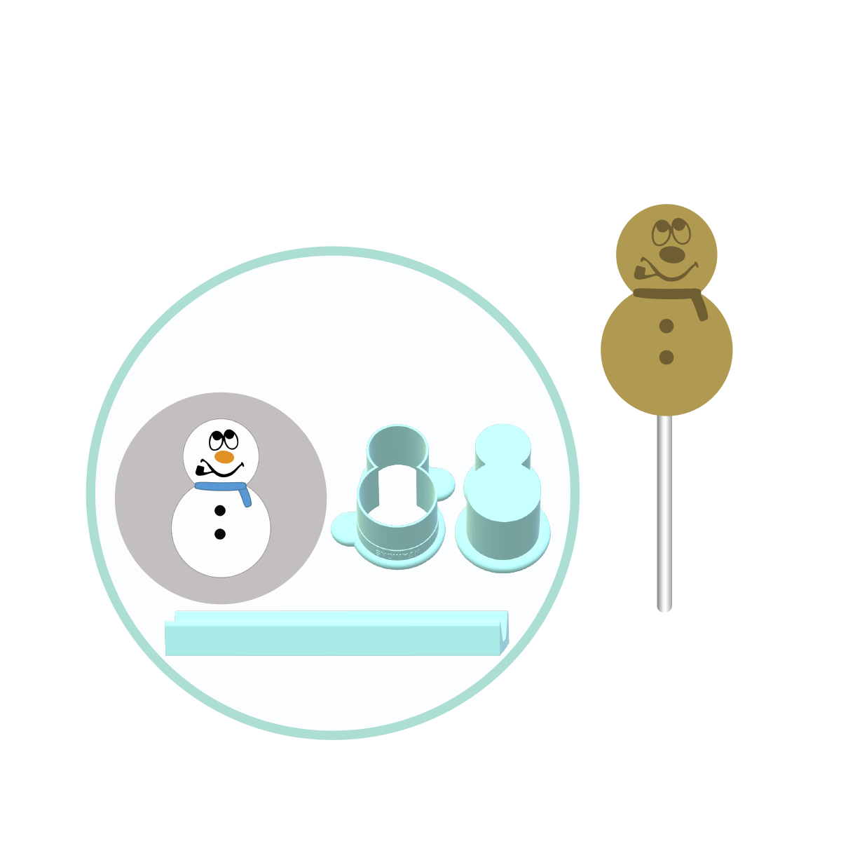 Snowman Cake Pop Mold | Deluxe Cutter, Popper, and Tray Option