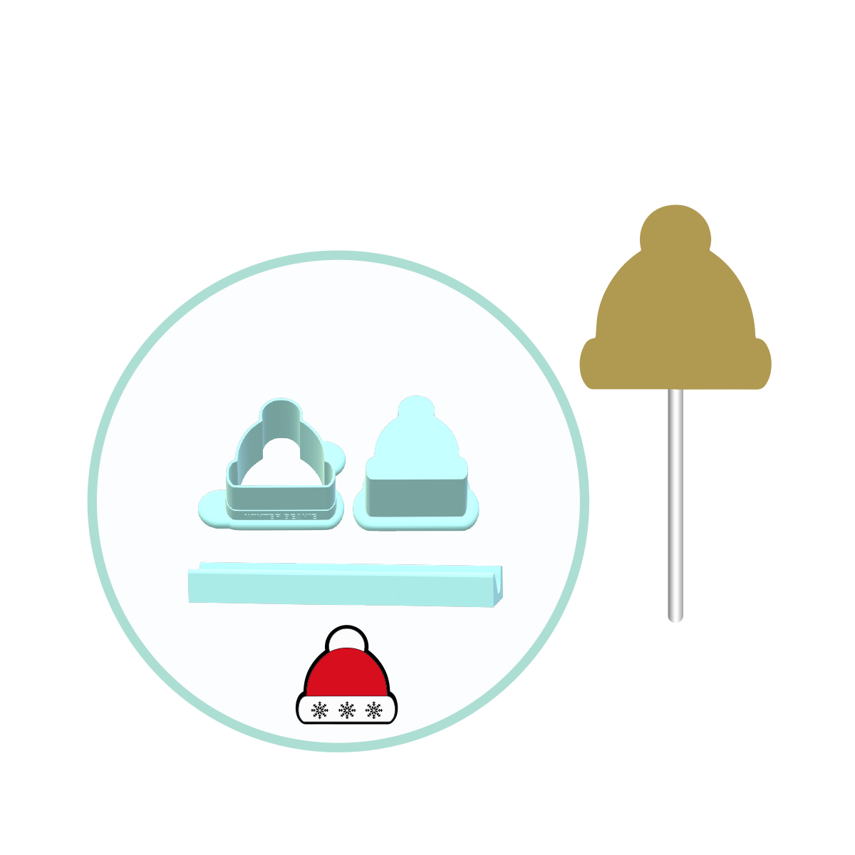 Winter Beanie Cake Pop Mold | Deluxe Cutter, Popper, and Tray Option