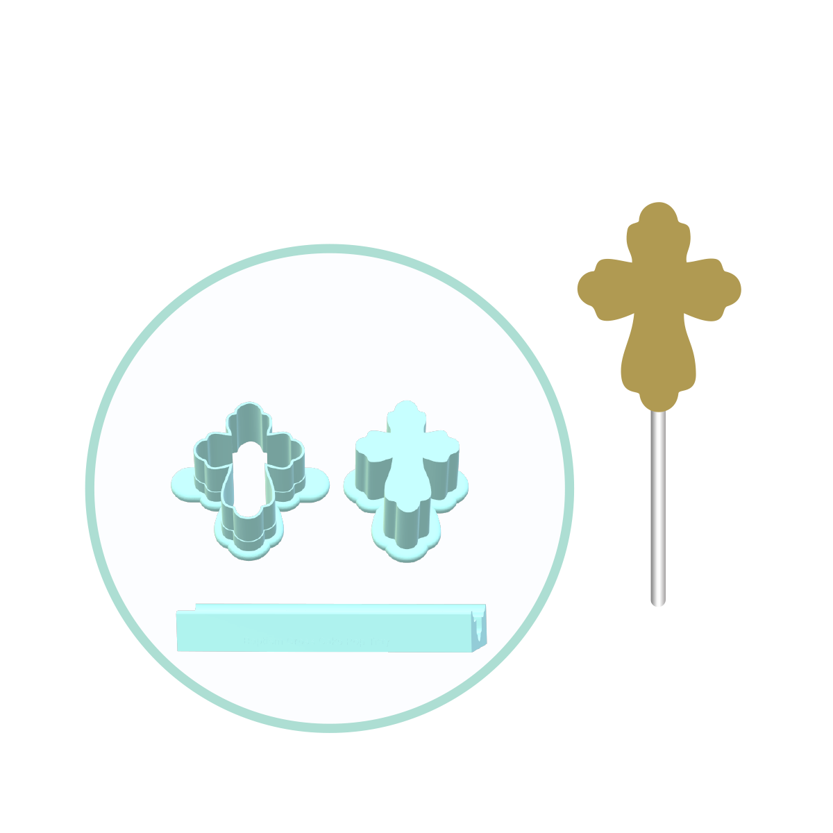 Baptism Cross Cake Pop Mold | Deluxe Cutter, Popper, and Tray Option