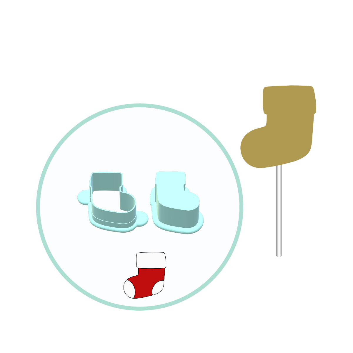 Christmas Stocking Cake Pop Mold | Deluxe Cutter, Popper