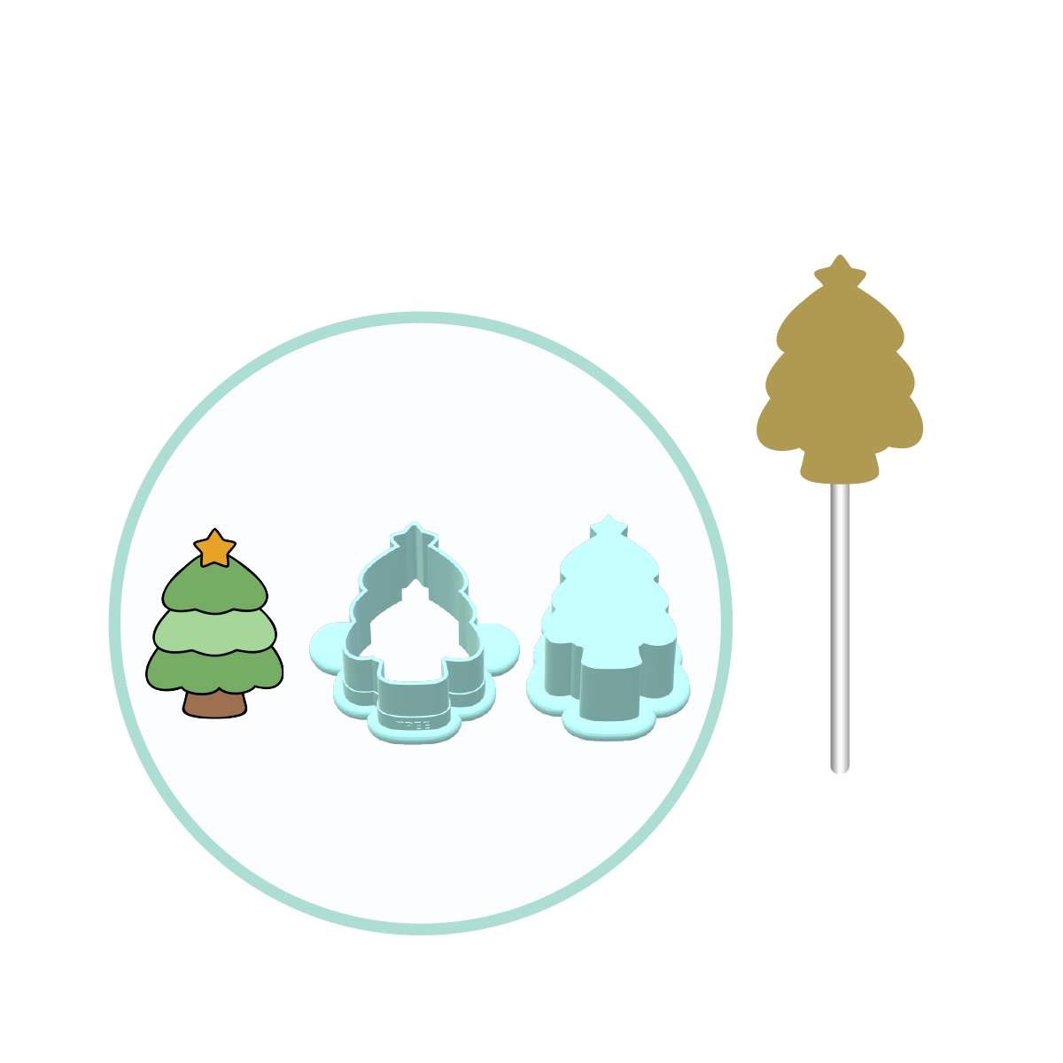 Christmas Tree Cake Pop Mold | Deluxe Cutter, Popper
