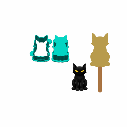 Tall Cat Cake Pop Mold | Deluxe Cutter, Popper, and Tray Options
