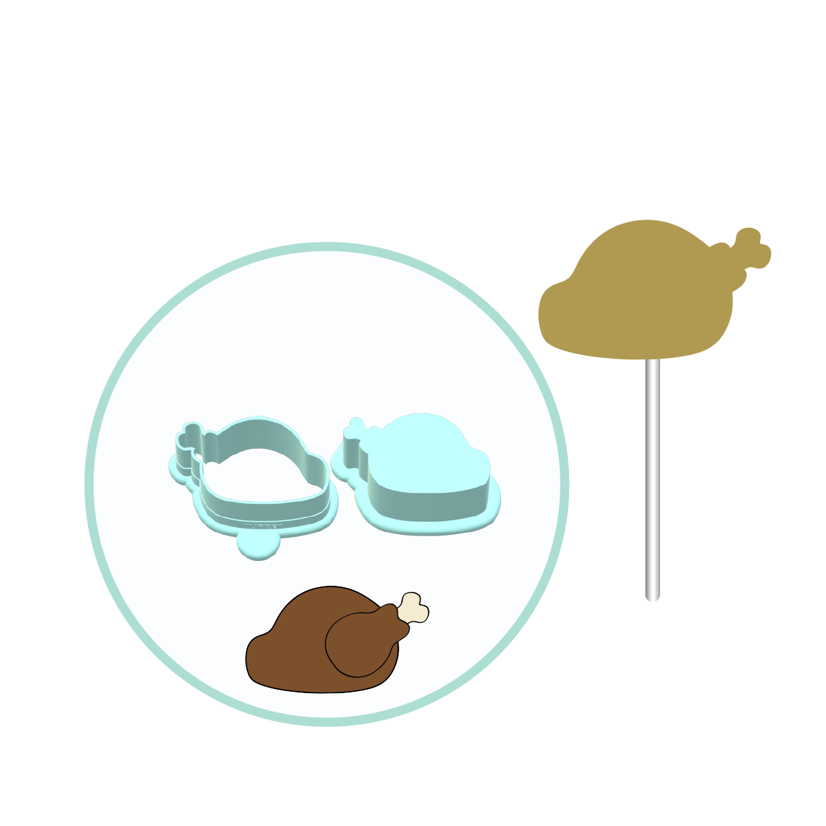 Thanksgiving Turkey Cake Pop Mold | Deluxe Cutter, Popper