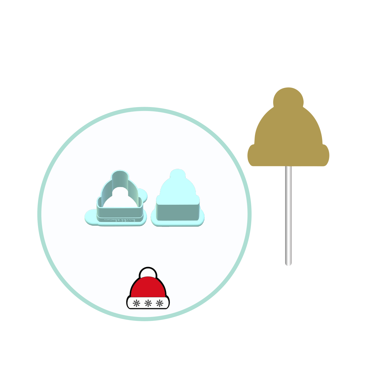 Winter Beanie Cake Pop Mold | Deluxe Cutter, Popper, and Tray Option