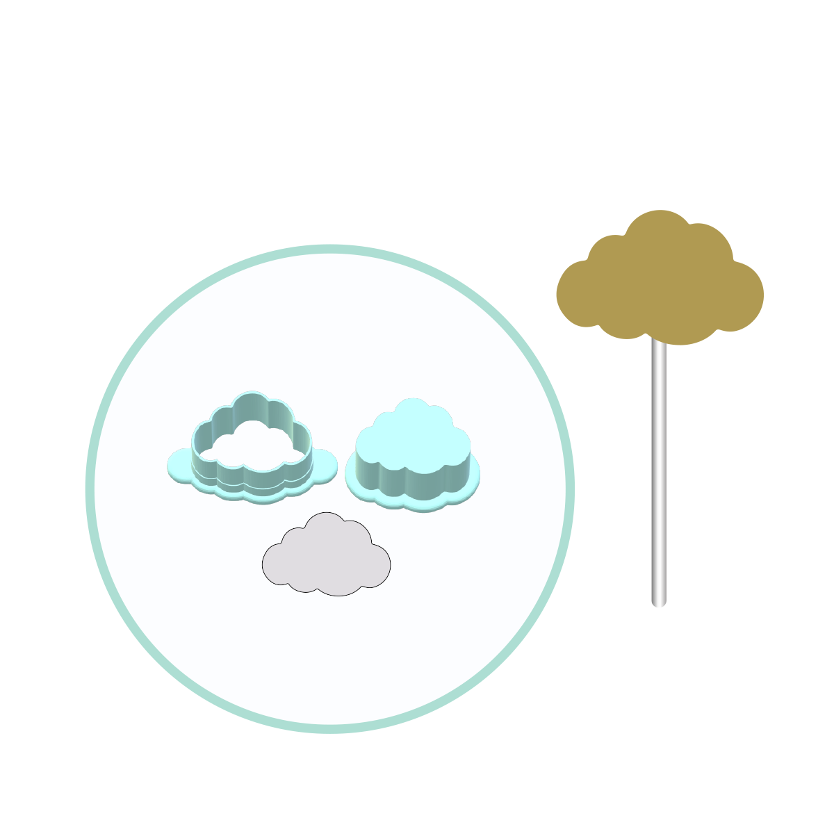 Cloud Cake Pop Mold | Deluxe Cutter, Popper, and Tray Option