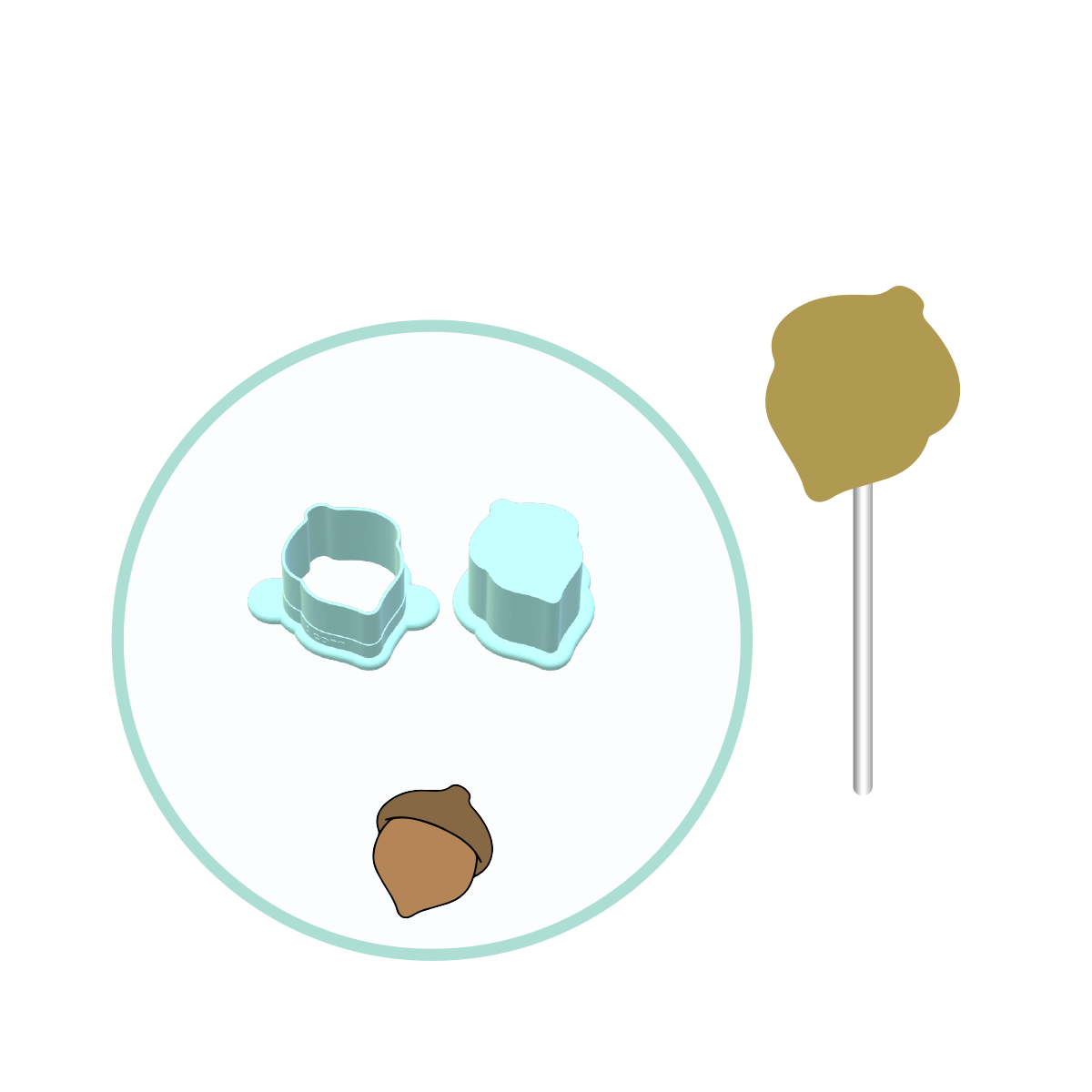 Acorn Cake Pop Mold | Deluxe Cutter, Popper, and Tray Option
