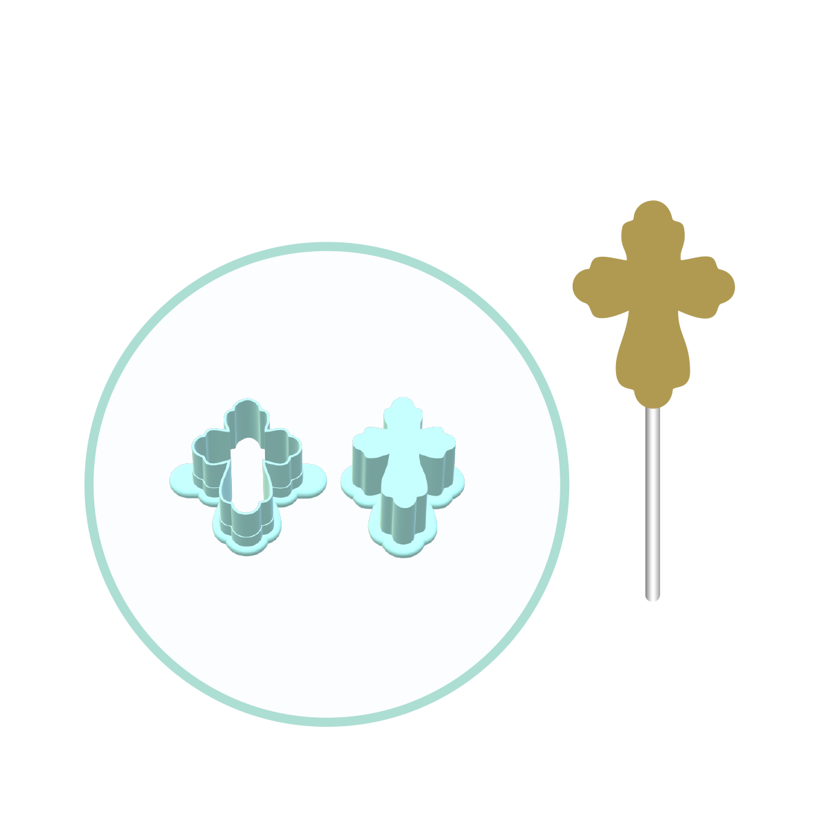 Baptism Cross Cake Pop Mold | Deluxe Cutter, Popper, and Tray Option