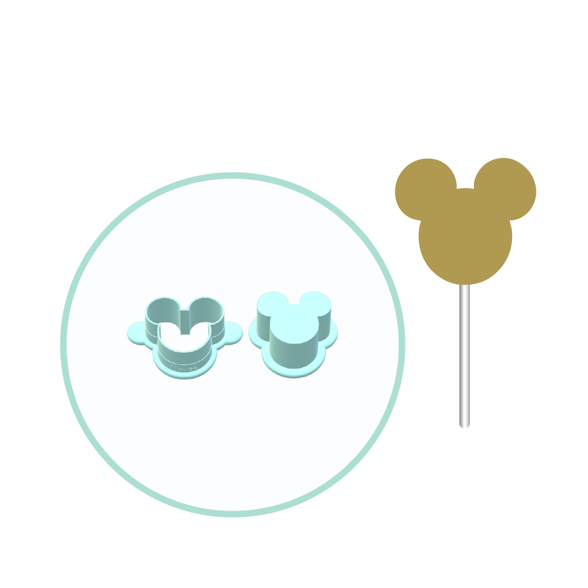 Mouse Cake Pop Mold | Deluxe Cutter, Popper, and Tray Option