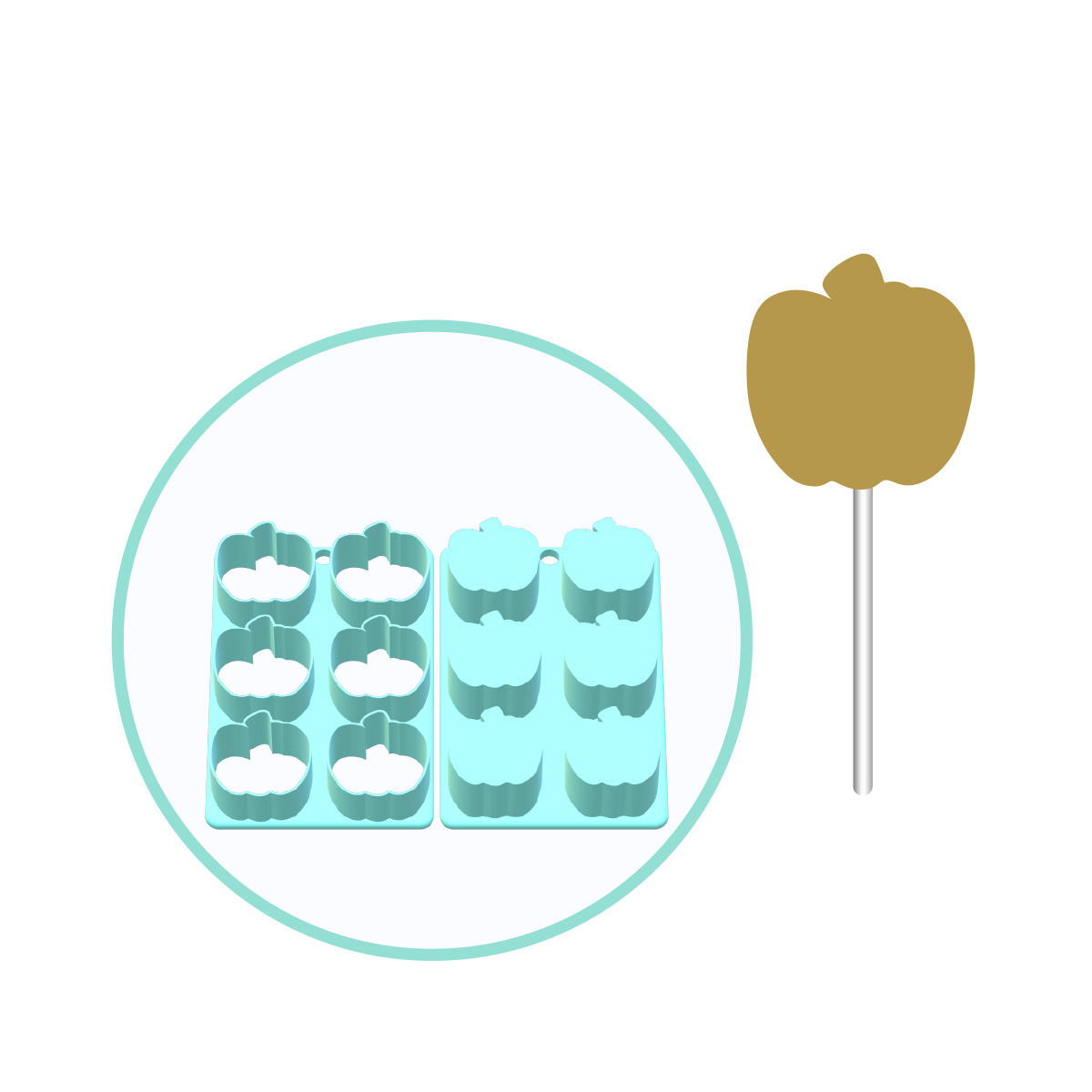Apple Cake Pop Mold | Deluxe Cutter, Popper, and Tray Option
