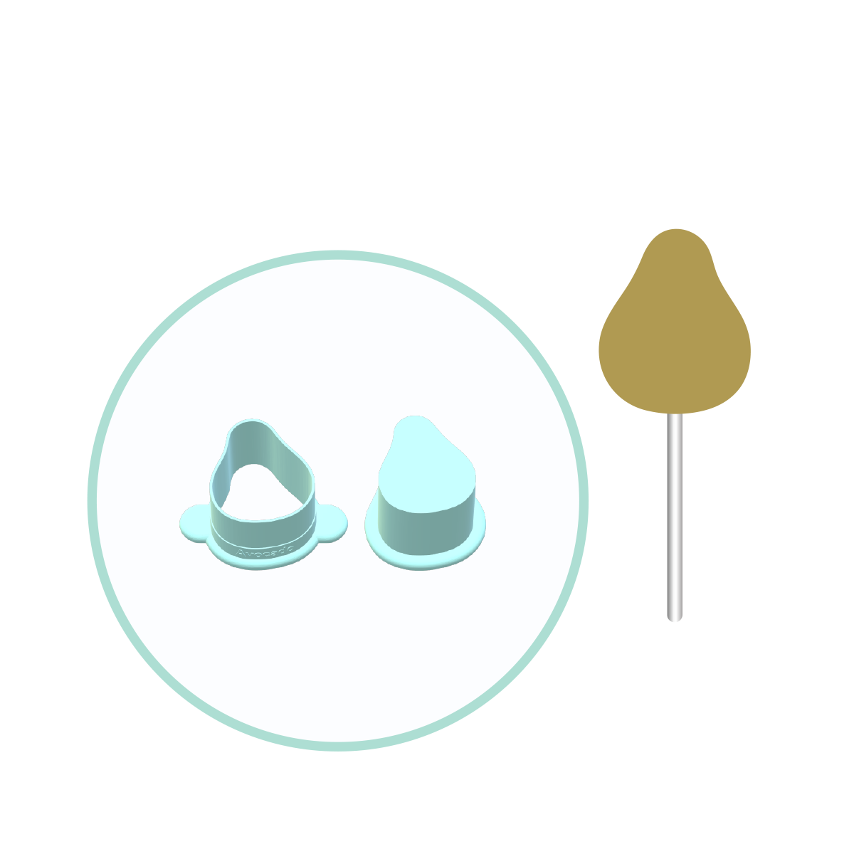 Avocado Cake Pop Mold | Deluxe Cutter, Popper, and Tray Option