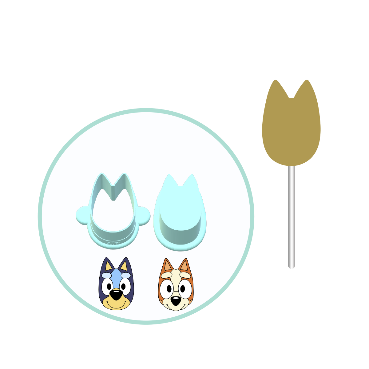 Blue Dog Cake Pop Mold | Deluxe Cutter, Popper