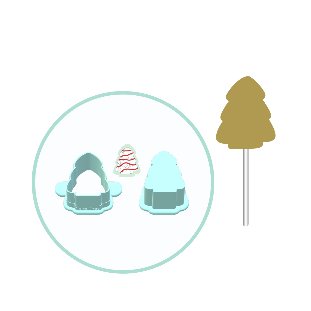 Christmas Cake Tree Cake Pop Mold | Deluxe Cutter, Popper, and Tray Option