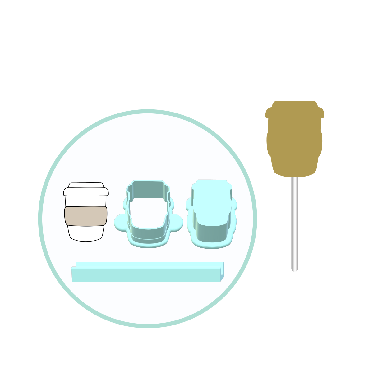 Coffee Cup Cake Pop Mold | Deluxe Cutter, Popper, and Tray Option