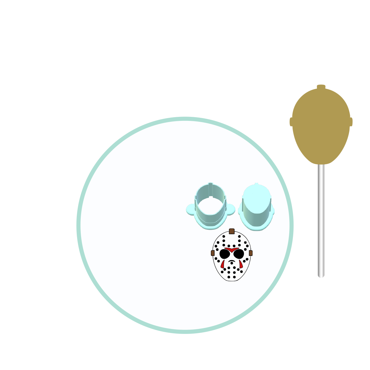 Hockey Cake Pop Molds |Jersey 2in x 1.7in / Mask 2.1in x 1.6in
