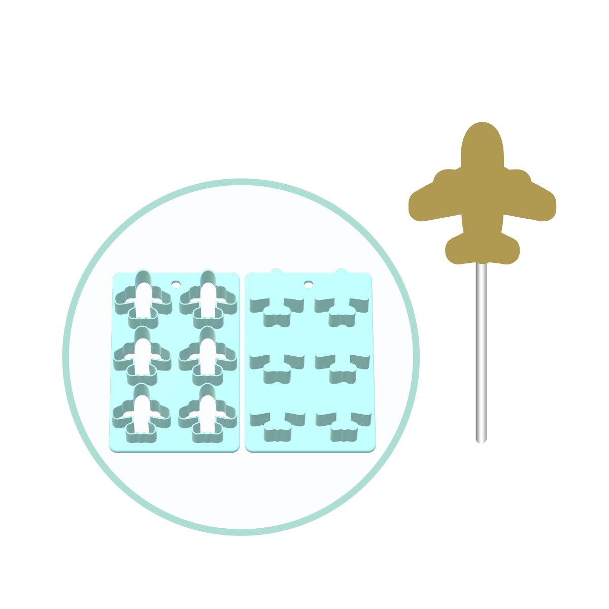 Airplane Cake Pop Mold | Deluxe Cutter, Popper, and Tray Option