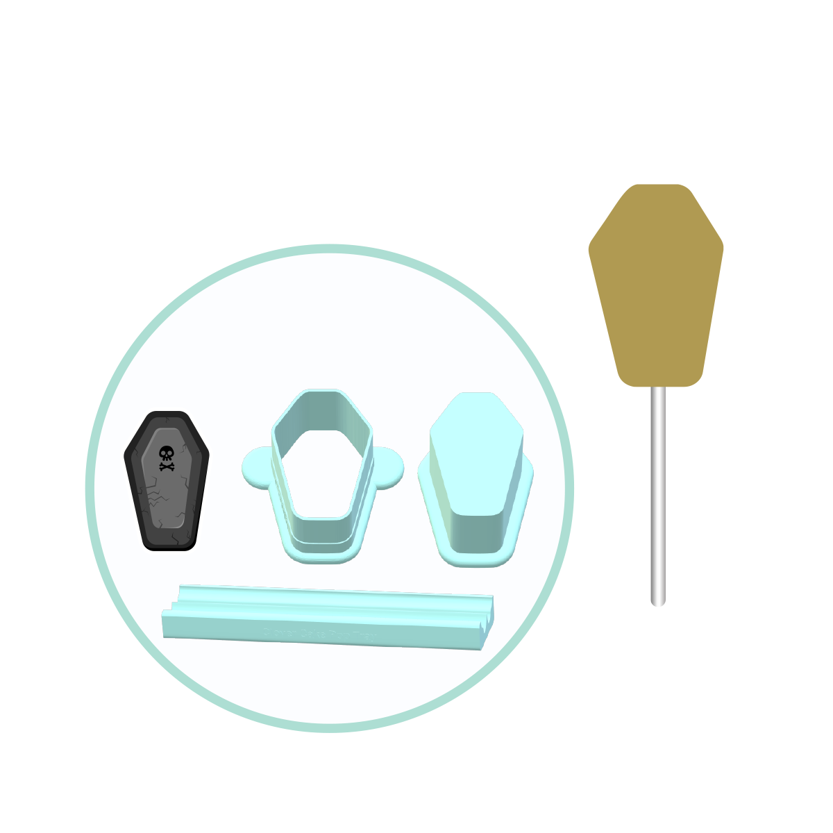 Coffin Cake Pop Mold | Deluxe Cutter, Popper, and Tray Option