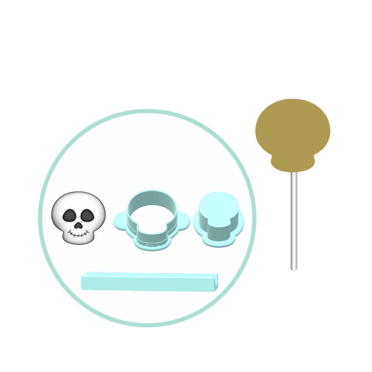 Skull Cake Pop Mold | Deluxe Cutter, Popper, and Tray Option