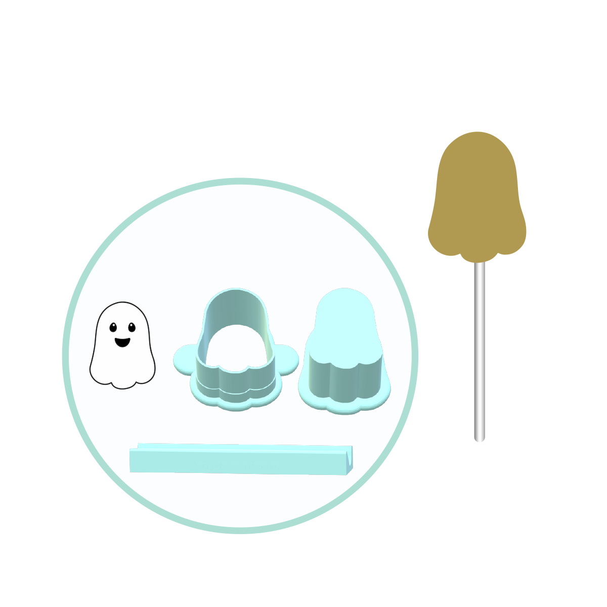 Ghost Cake Pop Mold | Deluxe Cutter, Popper, and Tray Option