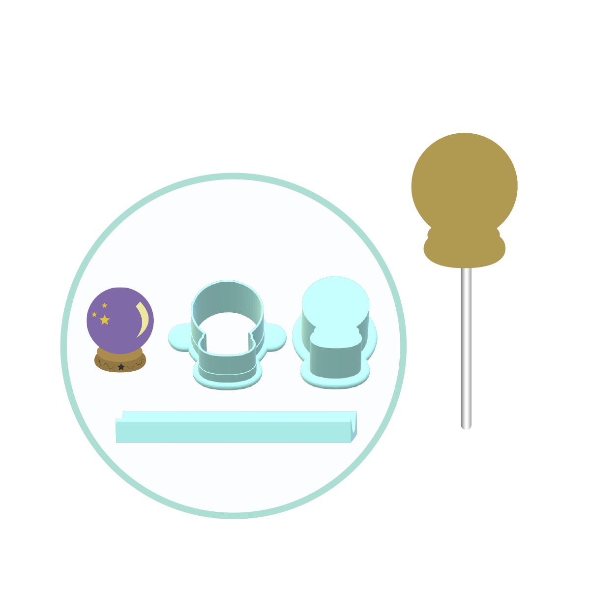 Crystal Ball Cake Pop Mold | Deluxe Cutter, Popper, and Tray Option