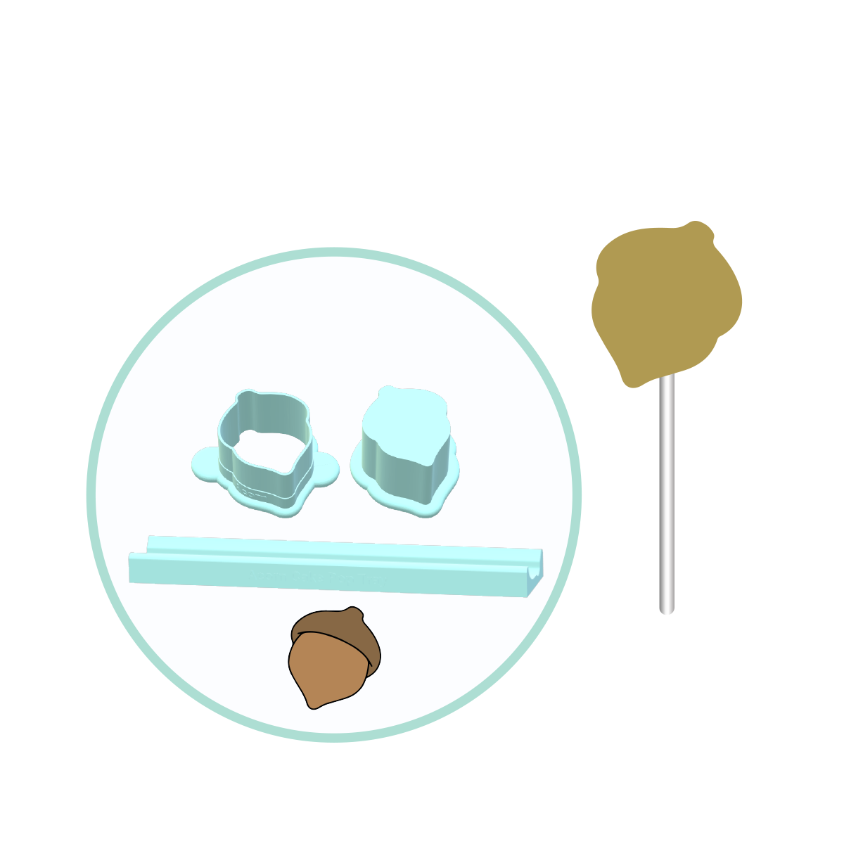 Acorn Cake Pop Mold | Deluxe Cutter, Popper, and Tray Option