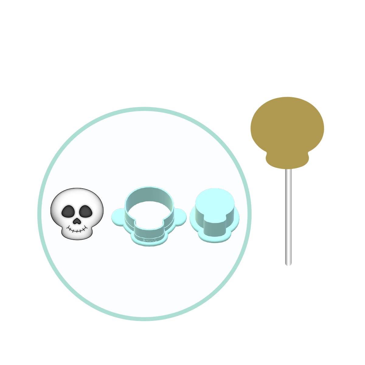 Skull Cake Pop Mold | Deluxe Cutter, Popper, and Tray Option