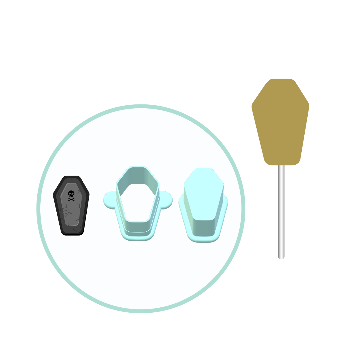 Coffin Cake Pop Mold | Deluxe Cutter, Popper, and Tray Option