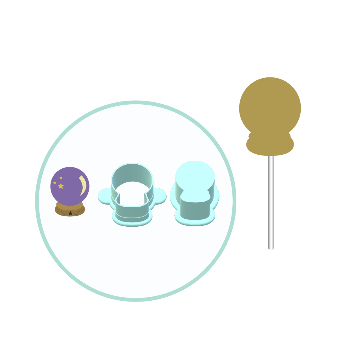 Crystal Ball Cake Pop Mold | Deluxe Cutter, Popper, and Tray Option