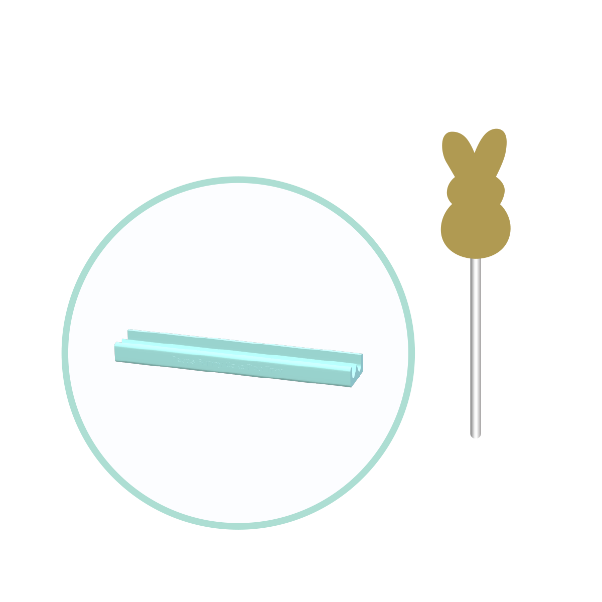 Standard Peeps Bunny Cake Pop Mold with 9in Tray | Digital Download STL File