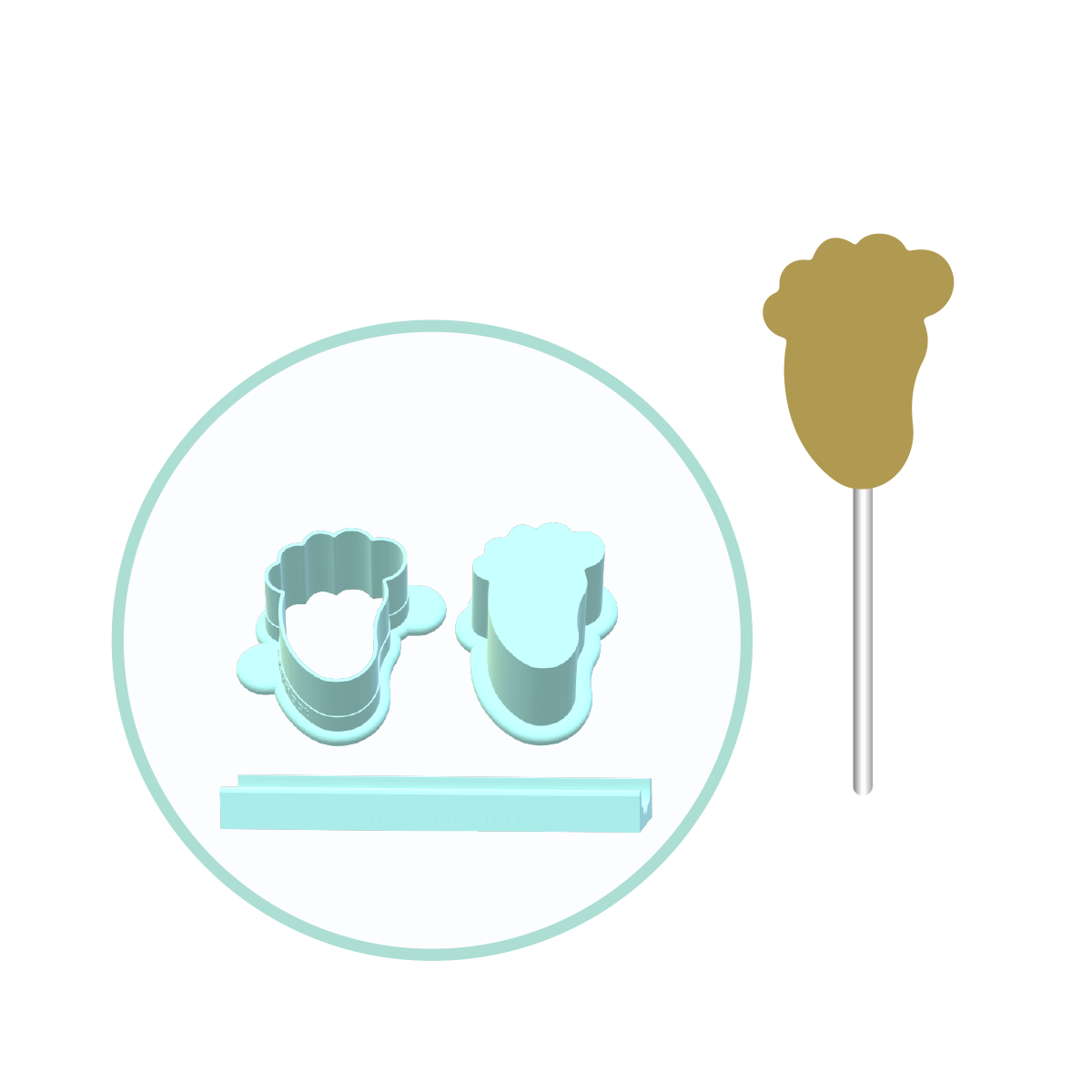 Baby Feet Cake Pop Mold | Deluxe Cutter, Popper, and Tray Option