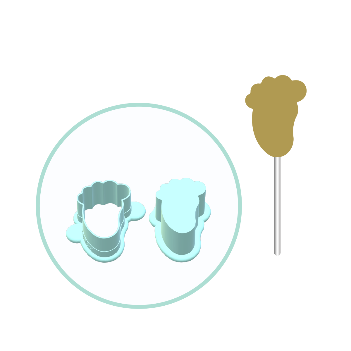 Baby Feet Cake Pop Mold | Deluxe Cutter, Popper, and Tray Option