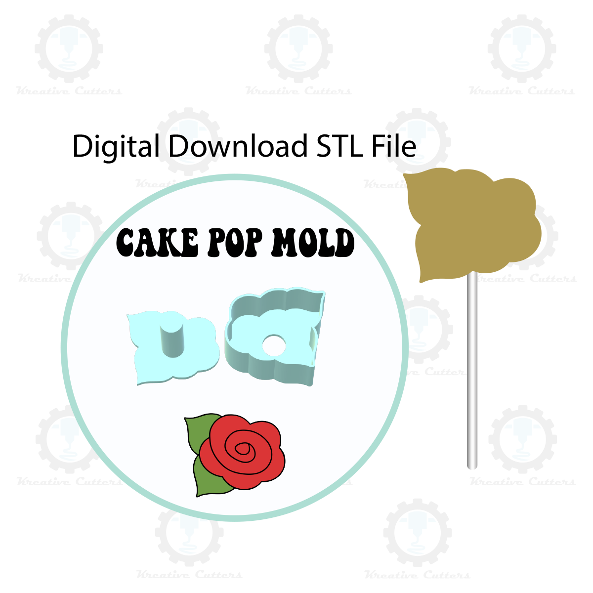 Rose Cake Pop Mold | Digital Download STL File